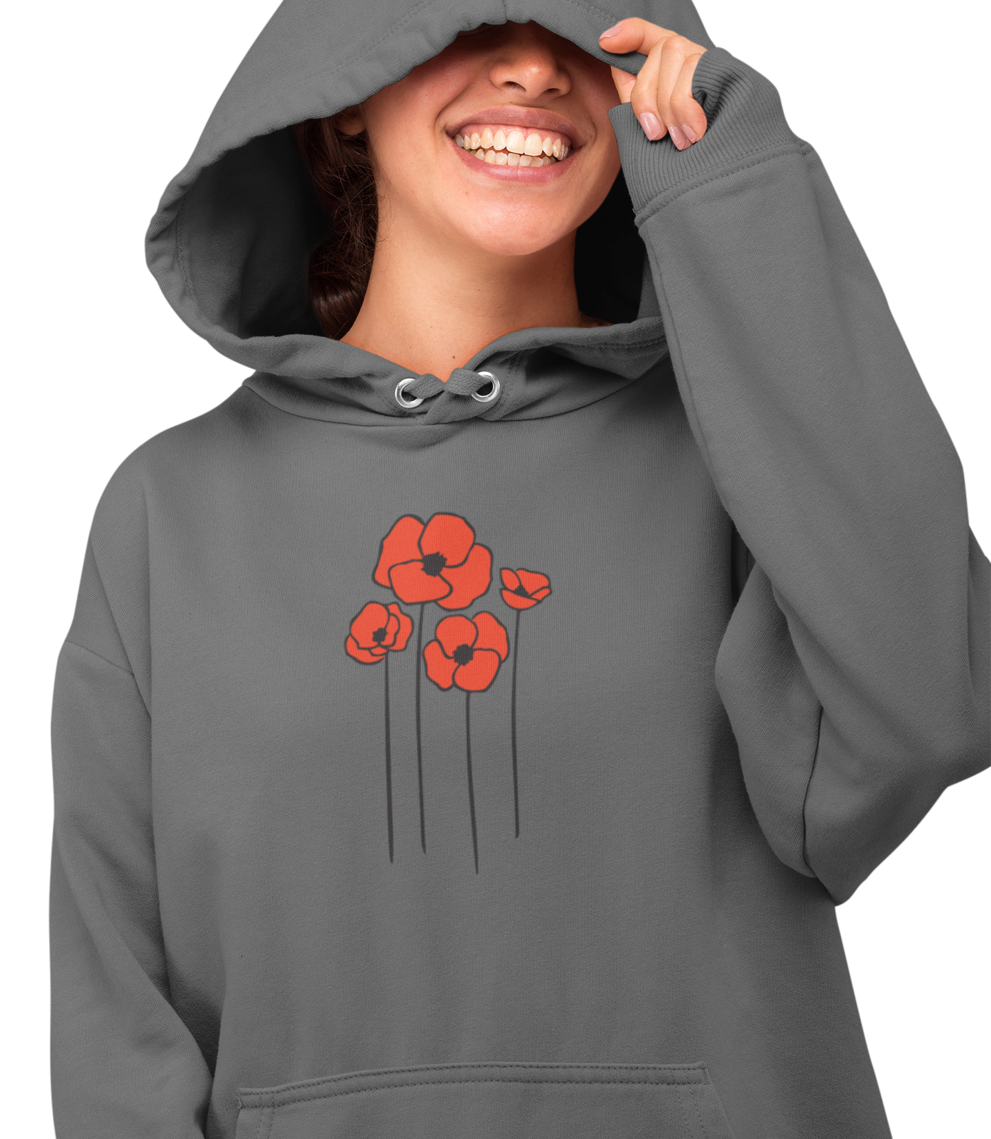 Red Poppy Flowers Hoodie, Floral Poppies Pullover Hooded Sweatshirt, Gift for Nature Lovers, Perfect Hoodies for Fall and Spring