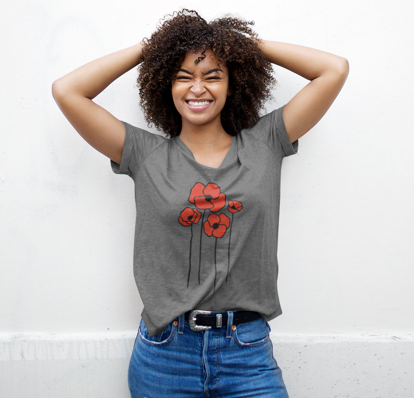 Floral Poppies T-Shirt, Poppy Flowers Tee for Spring, Nature Lover Gift, Flower Design Short Sleeve T-shirts, Summer Gift for Her