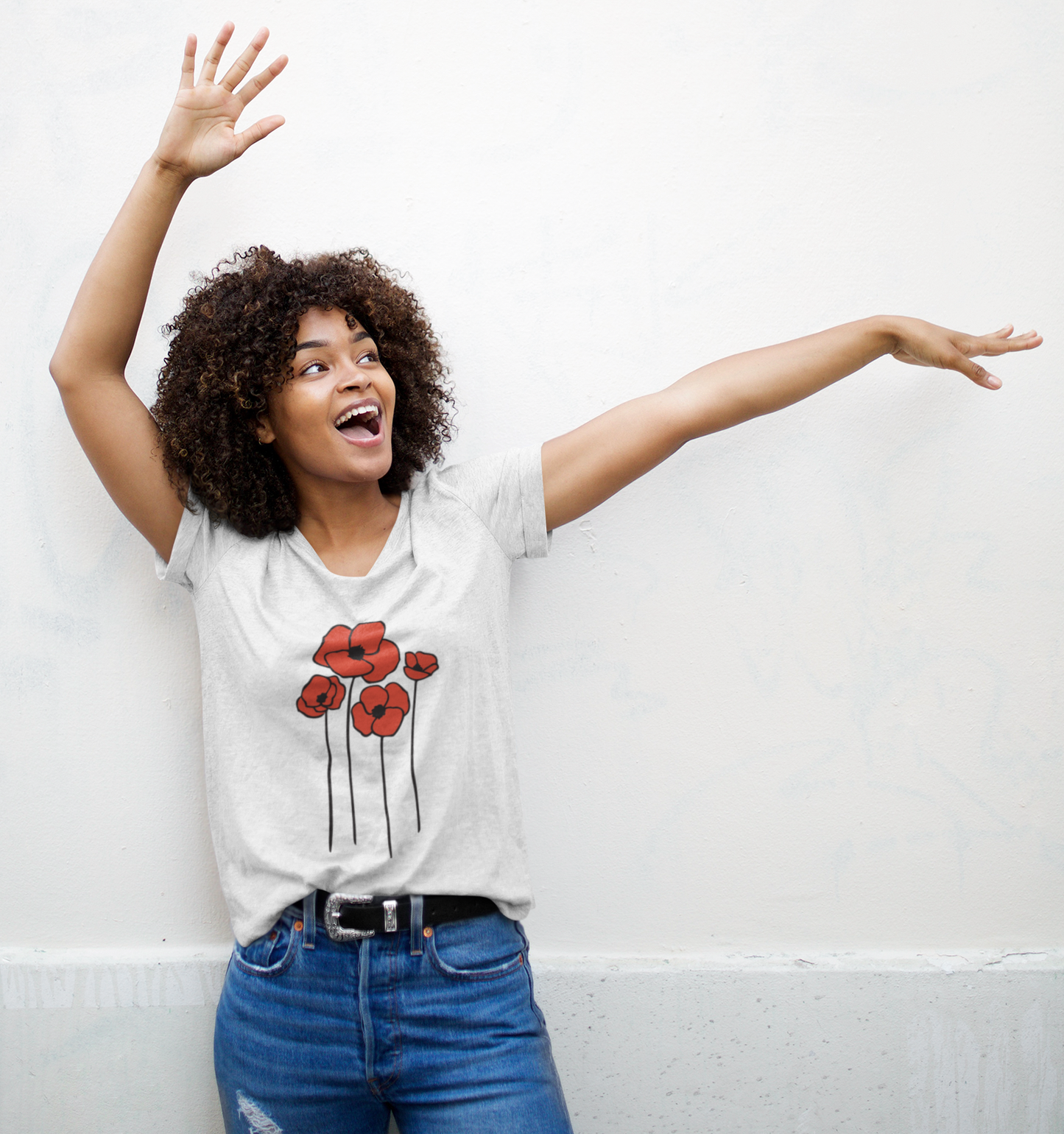 Floral Poppies T-Shirt, Poppy Flowers Tee for Spring, Nature Lover Gift, Flower Design Short Sleeve T-shirts, Summer Gift for Her