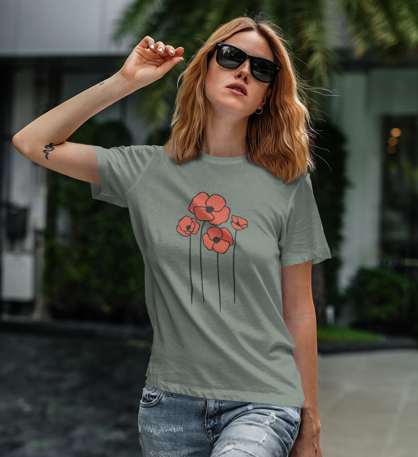 Floral Poppies T-Shirt, Poppy Flowers Tee for Spring, Nature Lover Gift, Flower Design Short Sleeve T-shirts, Summer Gift for Her