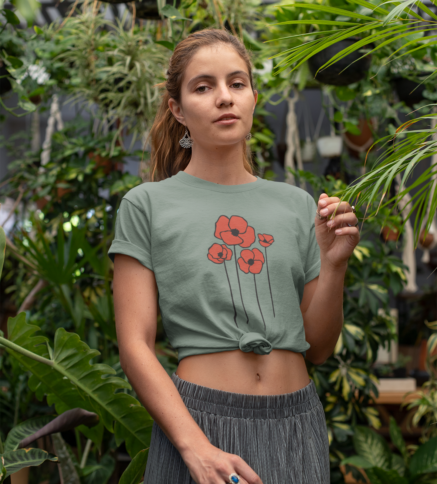 Floral Poppies T-Shirt, Poppy Flowers Tee for Spring, Nature Lover Gift, Flower Design Short Sleeve T-shirts, Summer Gift for Her