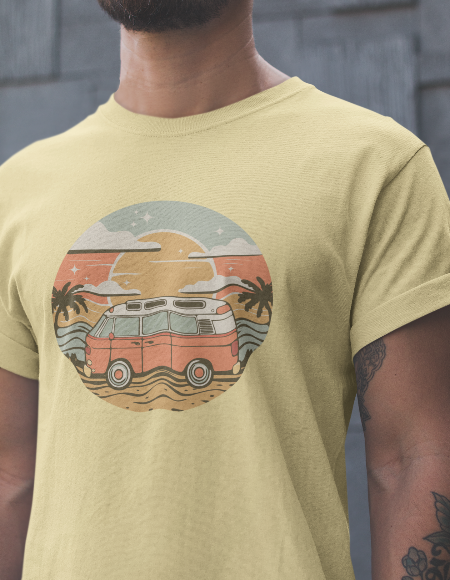 Vintage Van Dreams T-shirt - Vanlife Nomad Campervan Vanlife Beach Coastal Sunset Tee Unisex Mens Womens Cotton Shirt