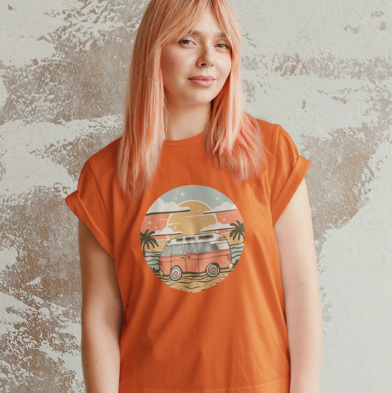 Vintage Van Dreams T-shirt - Vanlife Nomad Campervan Vanlife Beach Coastal Sunset Tee Unisex Mens Womens Cotton Shirt