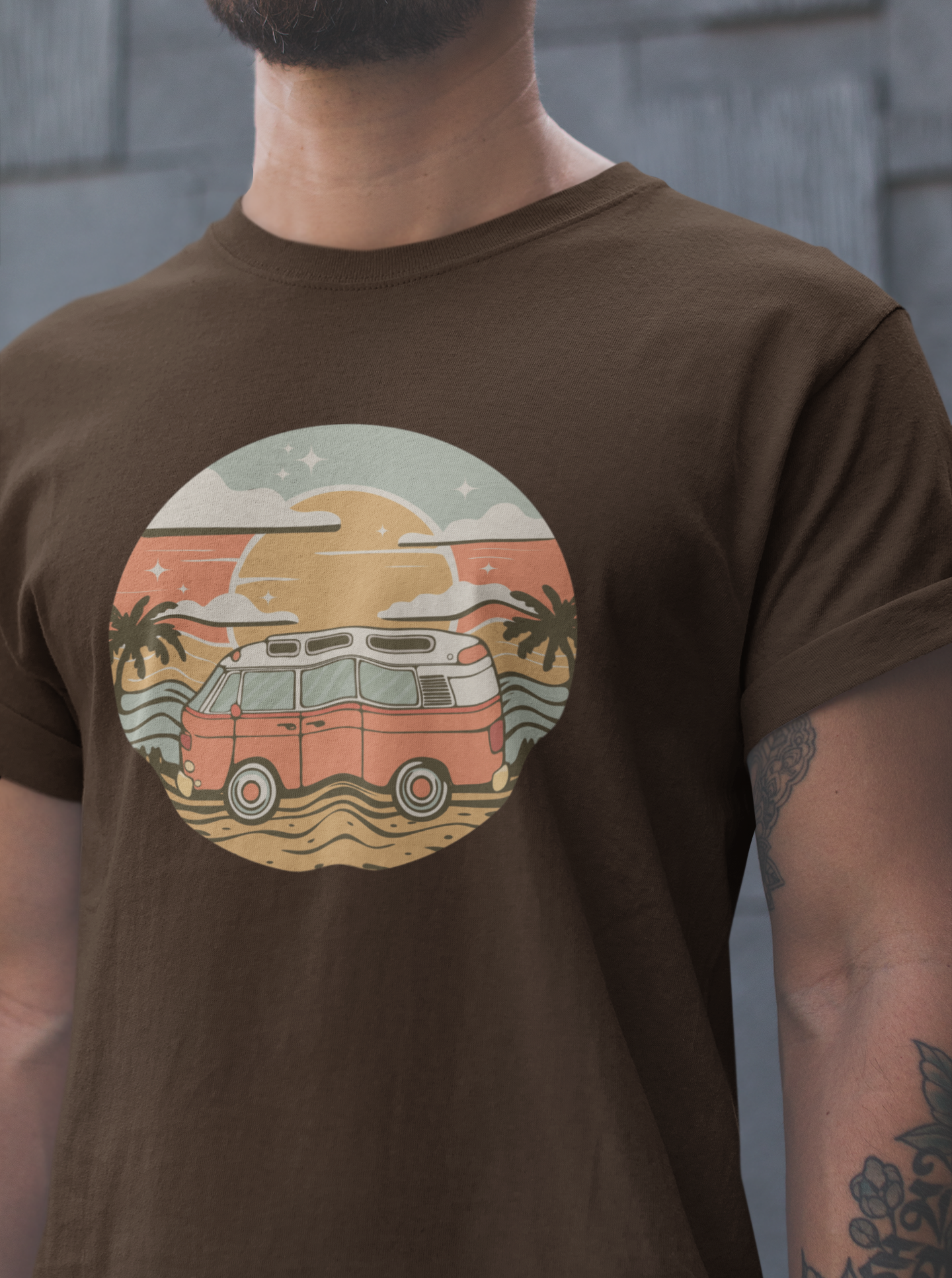 Vintage Van Dreams T-shirt - Vanlife Nomad Campervan Vanlife Beach Coastal Sunset Tee Unisex Mens Womens Cotton Shirt