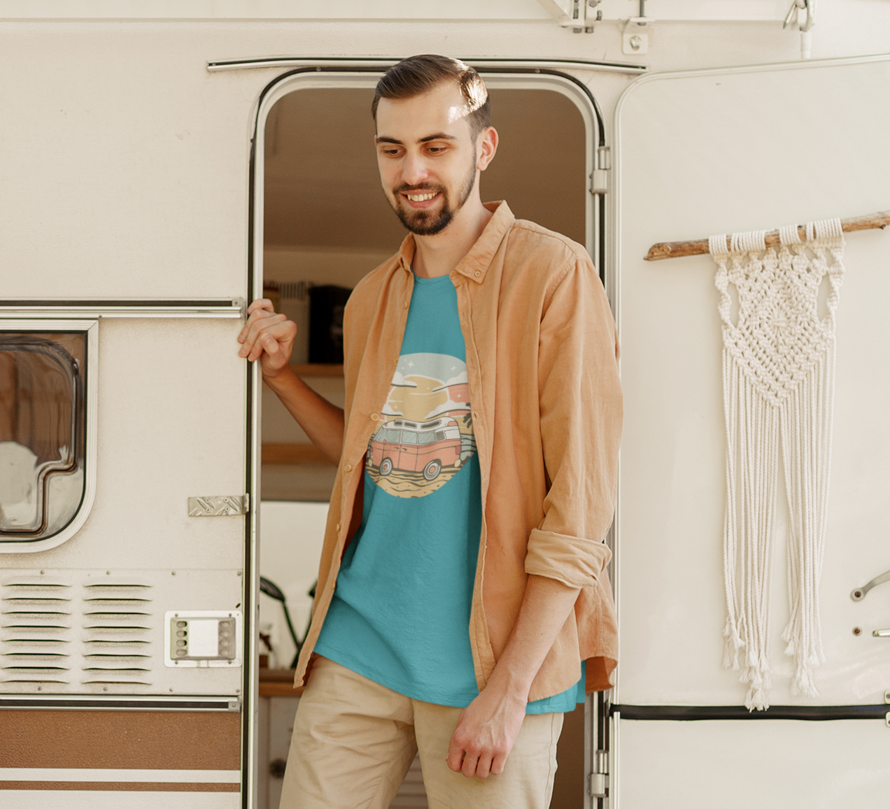 Vintage Van Dreams T-shirt - Vanlife Nomad Campervan Vanlife Beach Coastal Sunset Tee Unisex Mens Womens Cotton Shirt