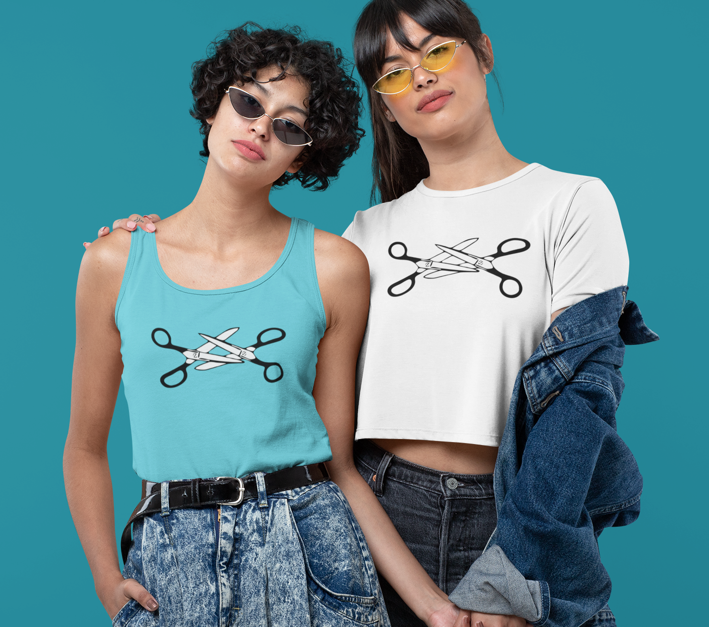 Scissors Crop Top, Womens LGBTQIA Summer Pride Festival Cropped Tee, Funny Lesbian Gay Queer Apparel Scissors