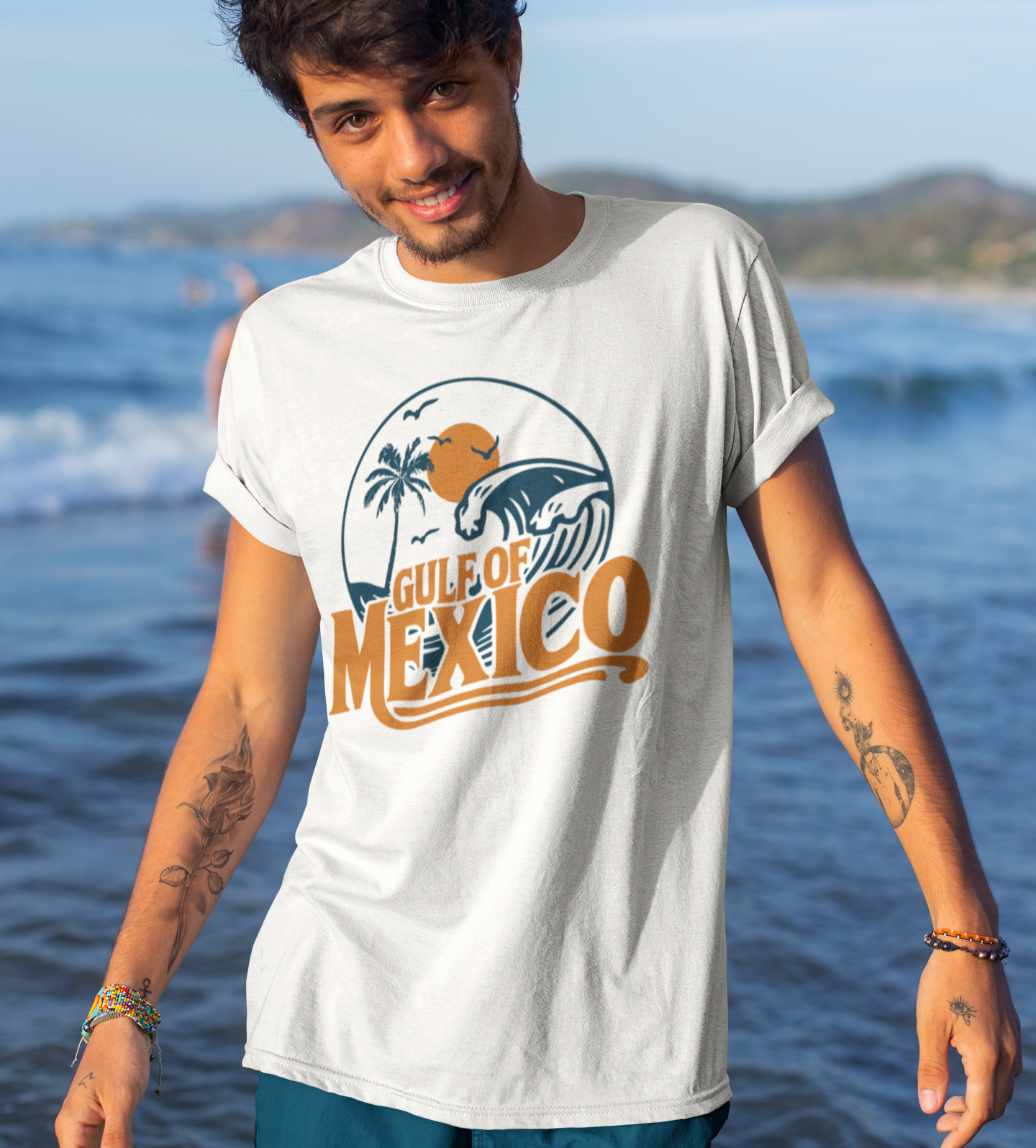 Gulf of Mexico T-Shirt, Vintage Beach Tee, Summer Vibe Shirt, Vacation Essential, Gift for Ocean Lovers, Coastal Art Tee