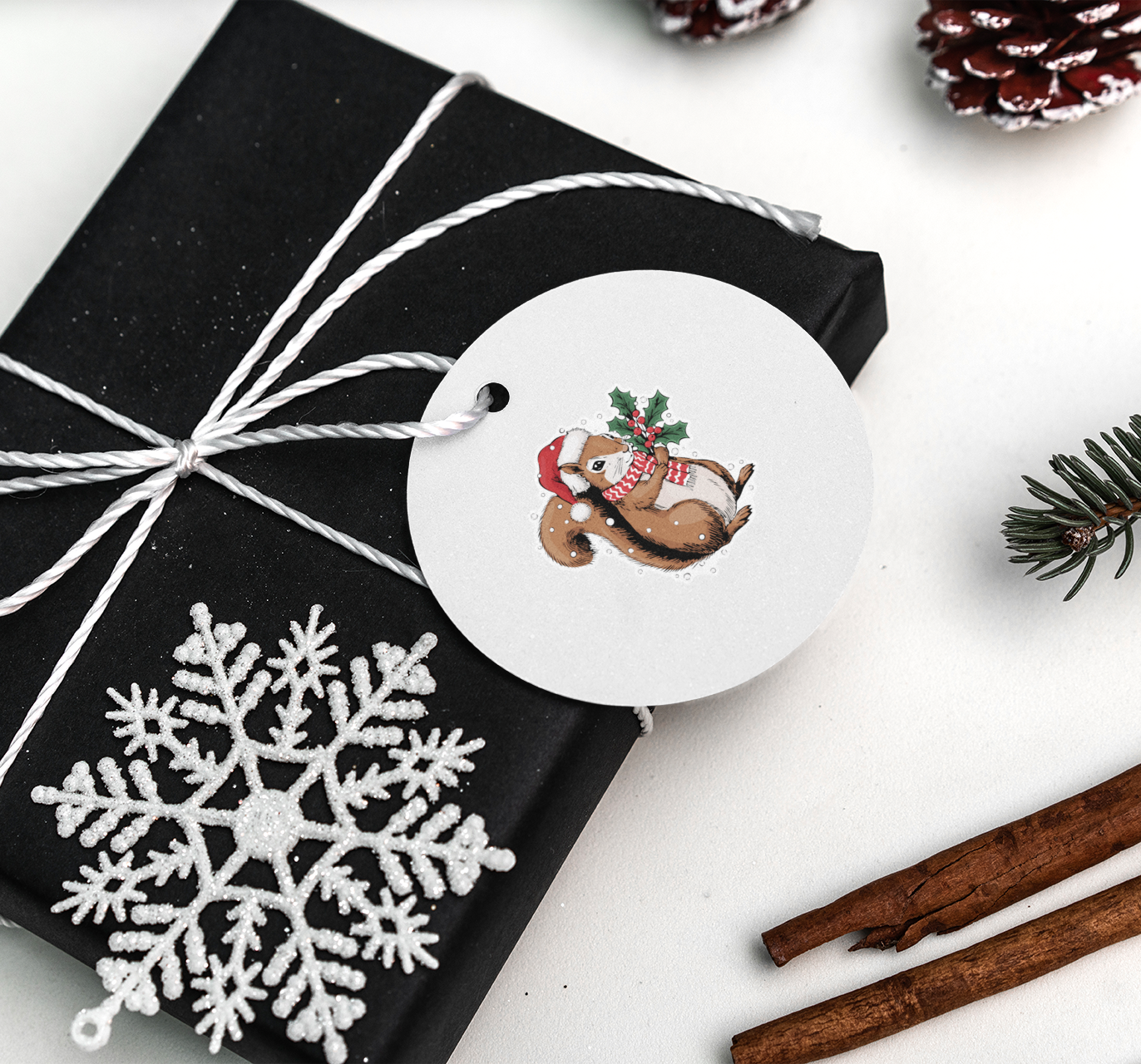 2" Santa Squirrel Christmas Stickers, 5, 10, 20 Pack Winter Holiday Squirrels Vinyl Decal Waterproof Sticker Stocking Stuffer Xmas Gift Idea