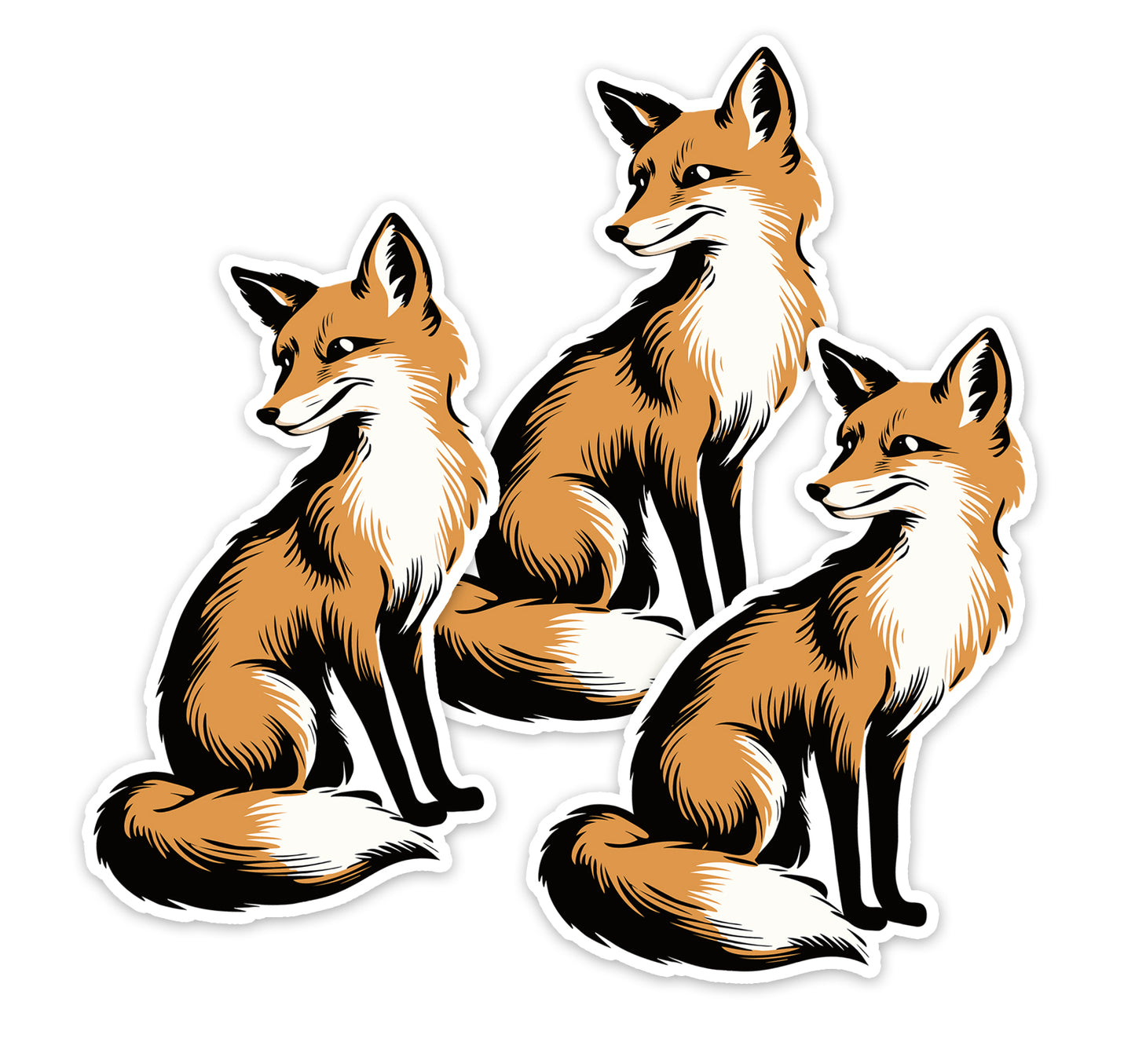 3" Fox Forest Animal Sticker - Waterproof, Fade-Resistant Foxes Decal Stickers