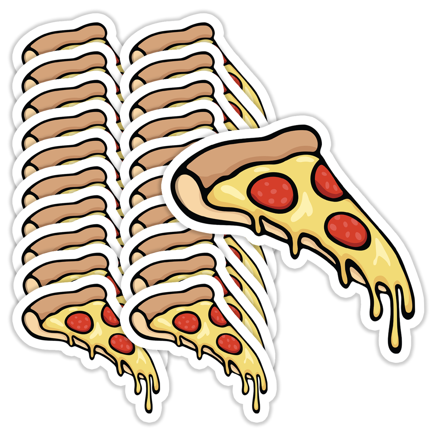 3" Pizza Slice Sticker - Cheese Pepperoni Pizzas Junk Food Vinyl Decal Stickers Waterproof Outdoor Decals Car, Water Bottle
