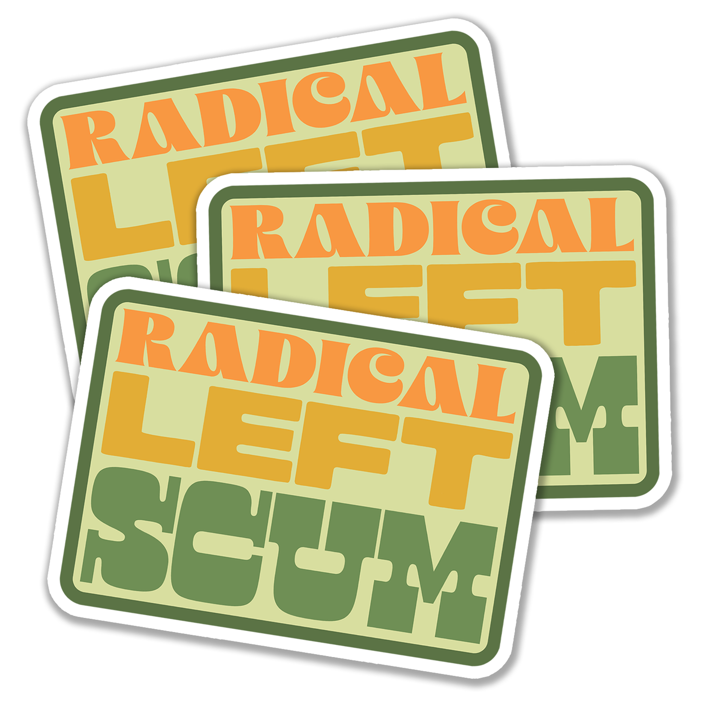 4" Radical Left Scum Sticker - Retro Vinyl Decal Stickers Waterproof Outdoor Car, Funny Leftist Political Humor Anti-Trump