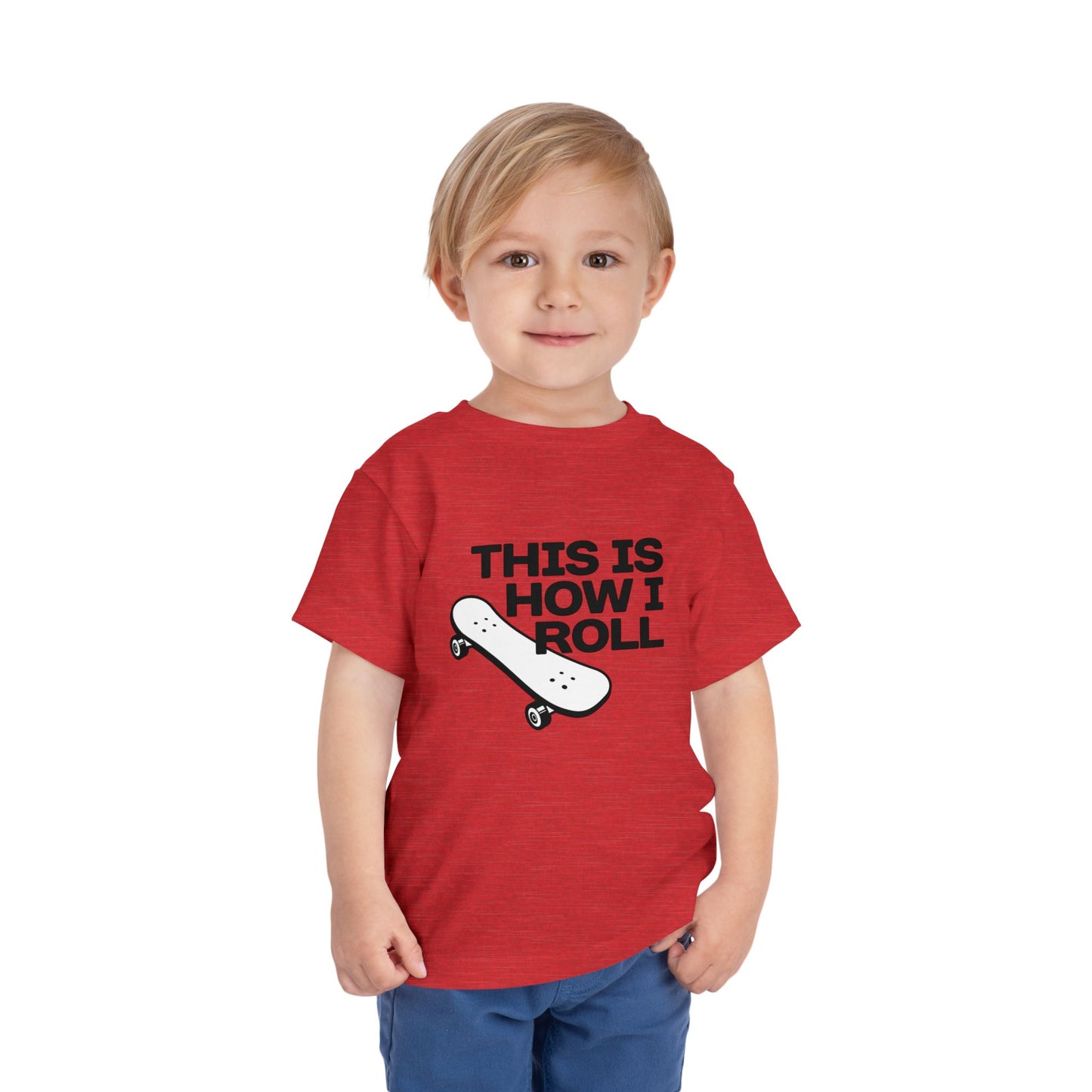 This Is How I Roll Skateboard Skater Toddler T-shirt Short Sleeve Tee With Skater Design