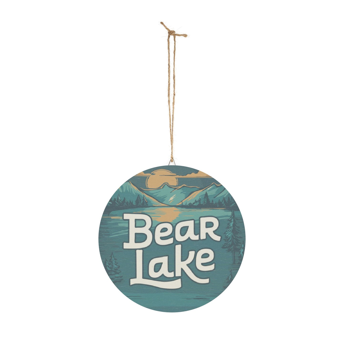 Bear Lake Mountain Scene Wood Art Print Sign - Utah Idaho Vacation Travel Wood Art Home Decor