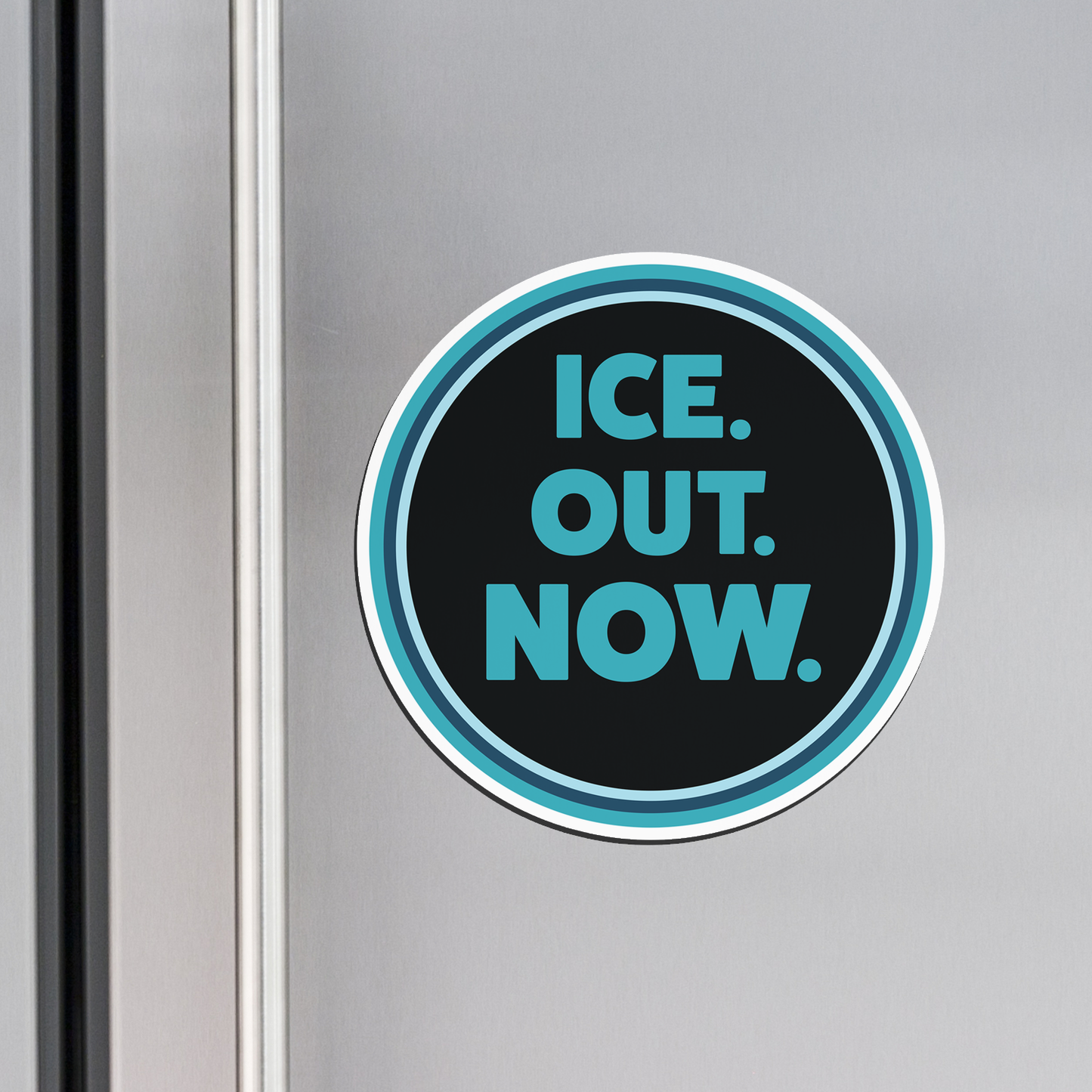 ICE Out Now Die Cut Magnet - 5" Political Magnets, Leftist Liberal, Abolish I.C.E. Protest Activist Car Fridge