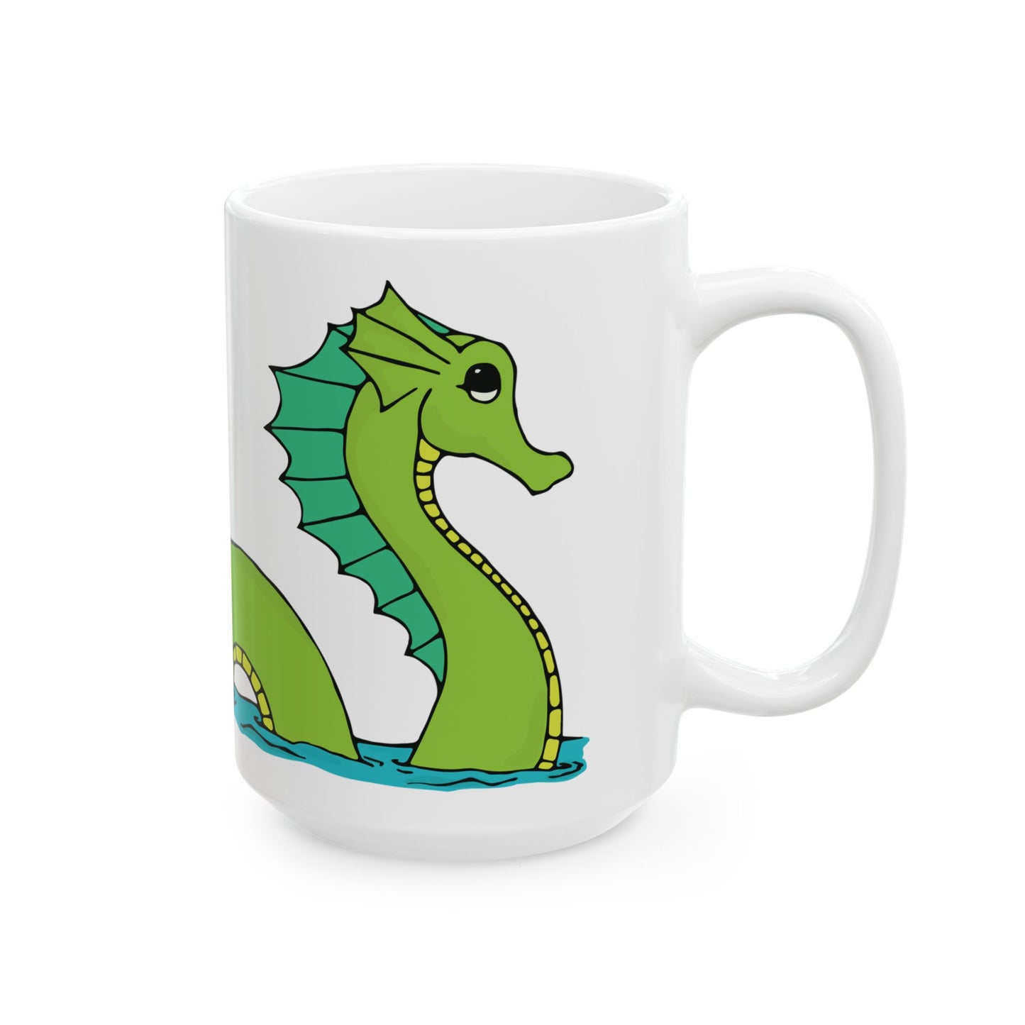 Sea Serpent Loch Ness Monster Ceramic Mug | Perfect Gift for Nessie Lovers, Coffee Tea Mugs Cryptid Ocean Life 15 Ounce