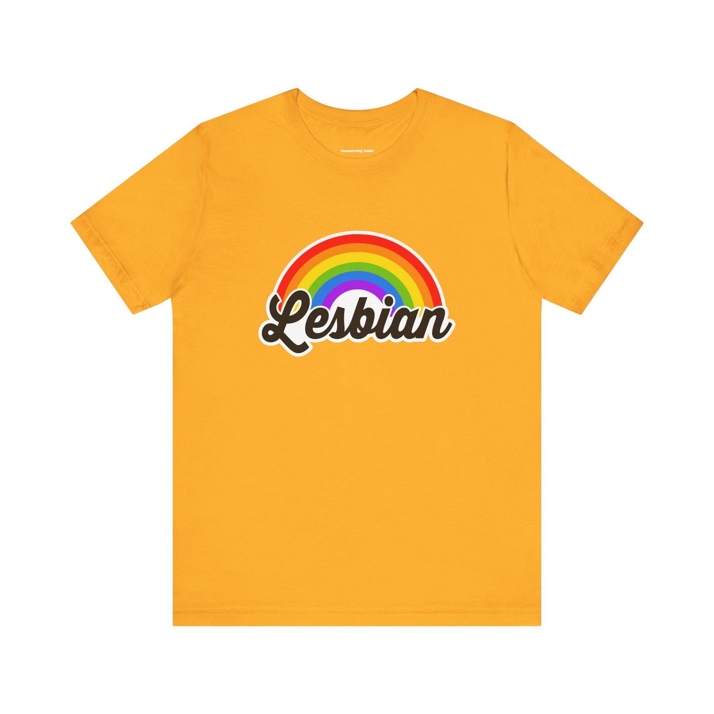 Pride Rainbow Lesbian Tee, LGBTQ+ Apparel, Unisex Graphic Shirt, Pride Month Clothing, Gift for Lesbians, Rainbow Pride Fashion