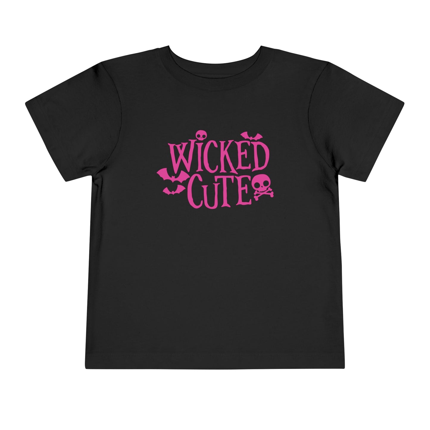 Wicked Cute Toddler T-shirt Short Sleeve Tee Gothic Punk Skull Bat Halloween Babies Toddlers Clothes