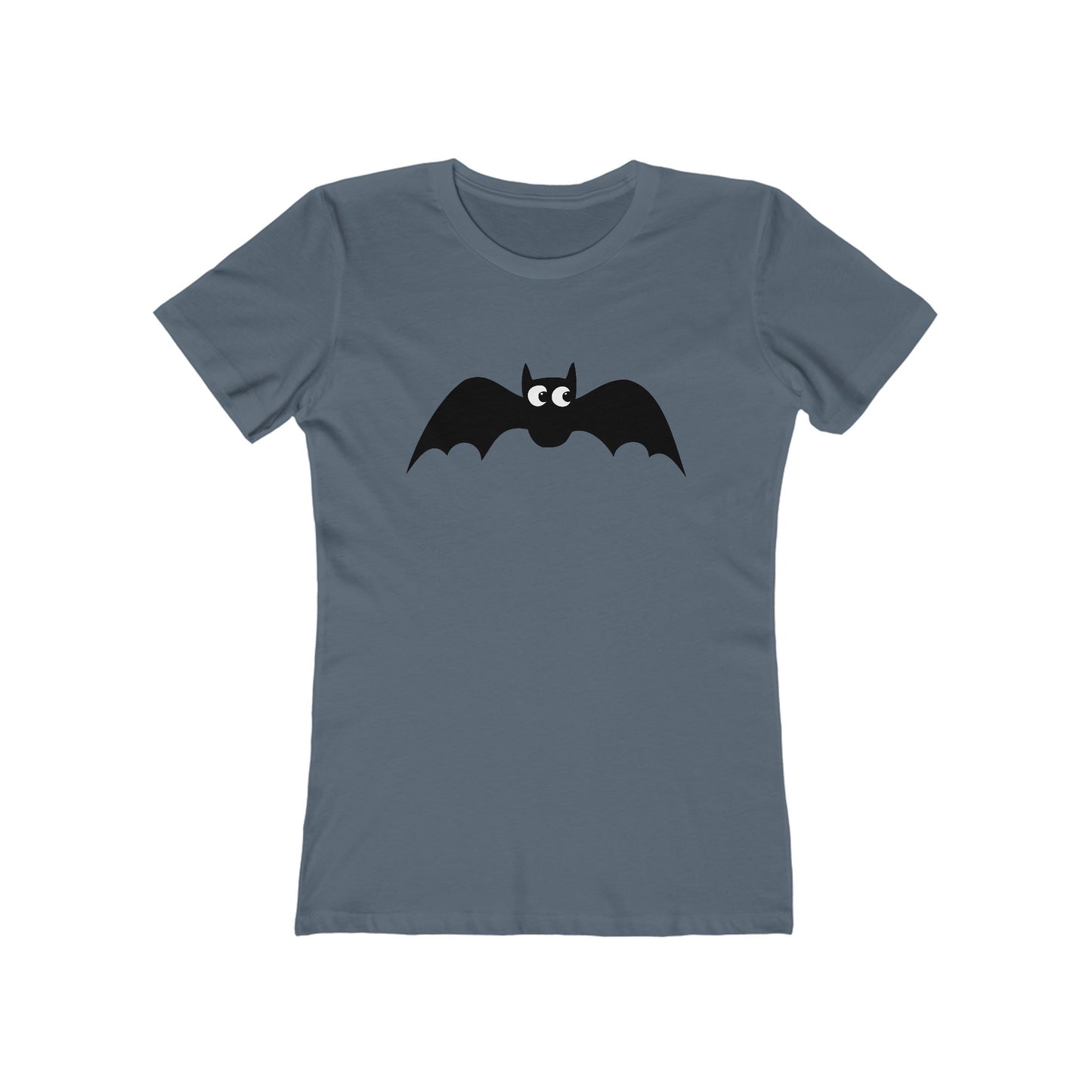Batty Halloween Women's T-shirt - Bat Women's Fitted Tee Spooky Gothic Cotton Graphic Tees for Women, Spooky Fall Apparel