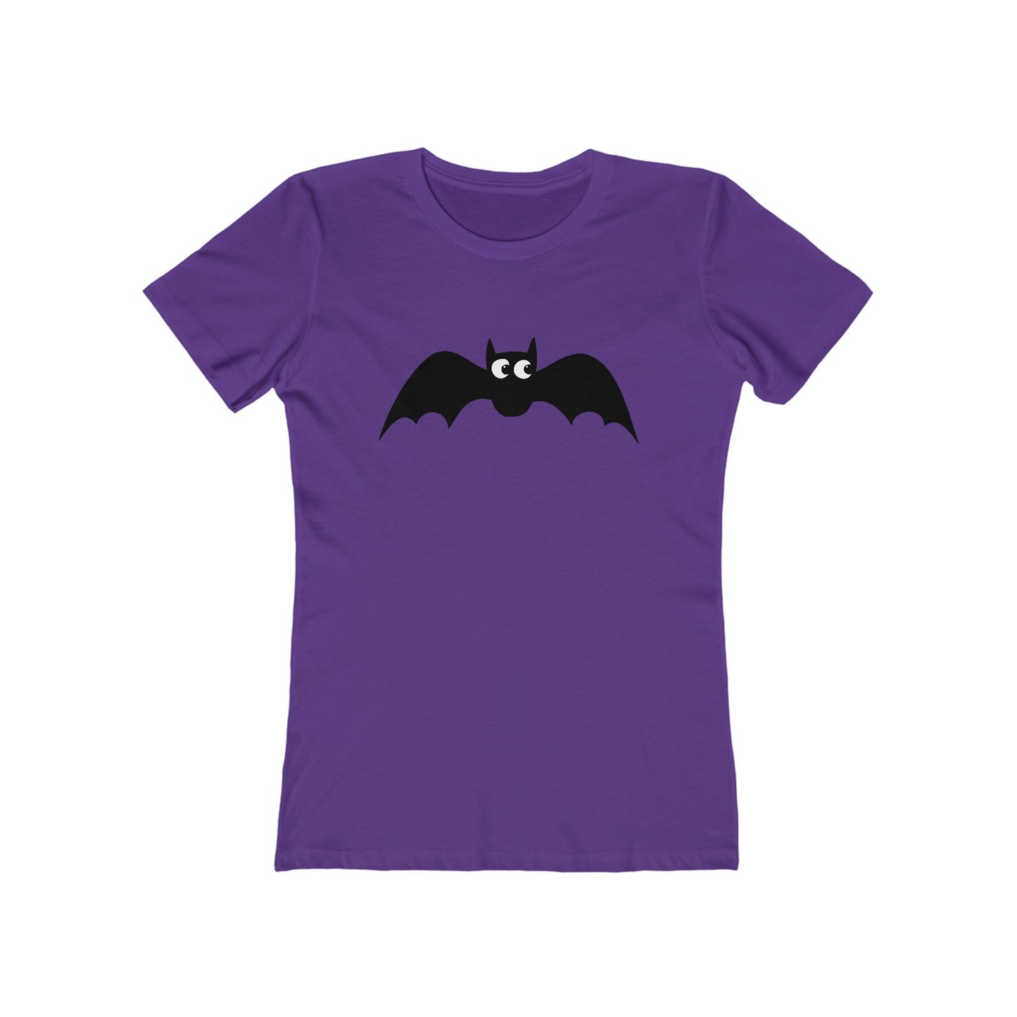 Batty Halloween Women's T-shirt - Bat Women's Fitted Tee Spooky Gothic Cotton Graphic Tees for Women, Spooky Fall Apparel