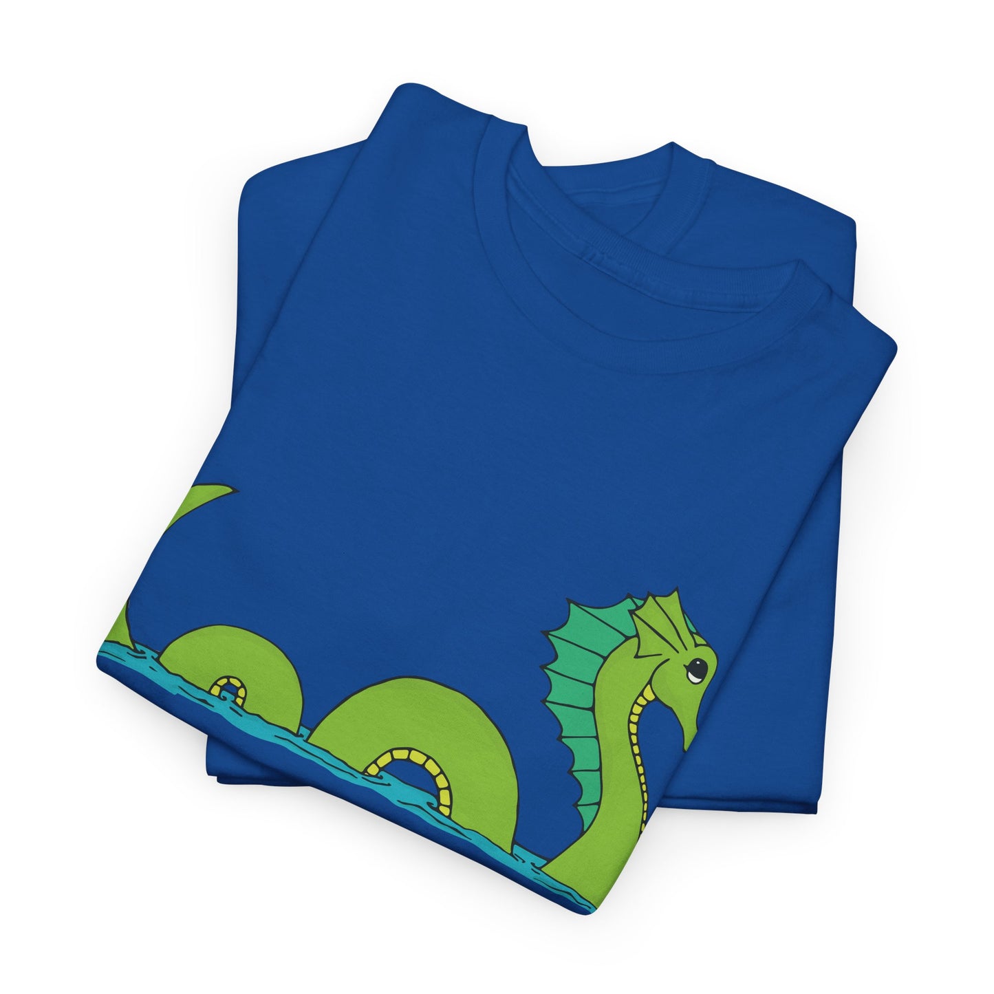 Sea Serpent T-shirt Unisex Heavy Cotton Tee - Mens Womens Loch Ness Sea Monster