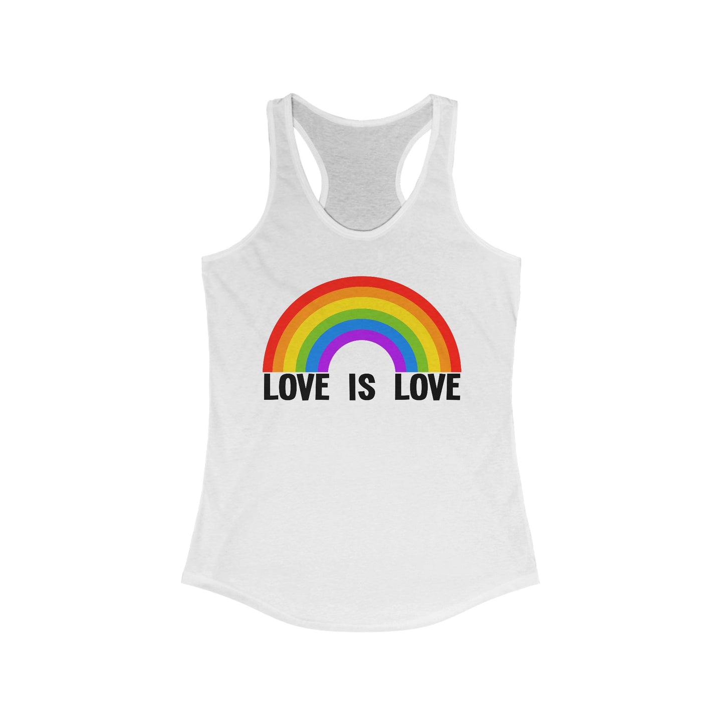 Love Is Love Tank Top, Pride Rainbow Tank - LGBTQIA+ Festival Parade, Gay Lesbian Bi Queer Summer Wear, Sleeveless Racerback Tank Tops
