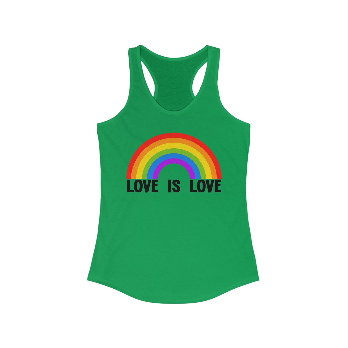 Love Is Love Tank Top, Pride Rainbow Tank - LGBTQIA+ Festival Parade, Gay Lesbian Bi Queer Summer Wear, Sleeveless Racerback Tank Tops