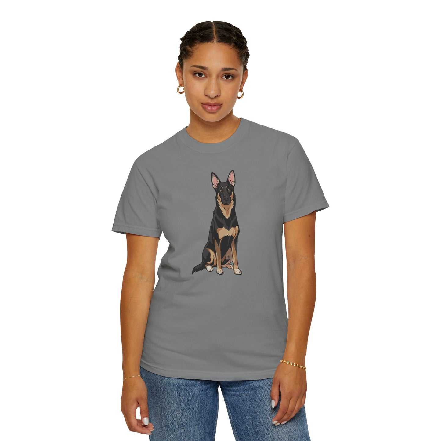 Buddy German Shepherd Dog Unisex T-shirt, Animal Lover Tee, Pet Owner Apparel, Graphic Print Shirt, Puppy Dogs Short Sleeve Top