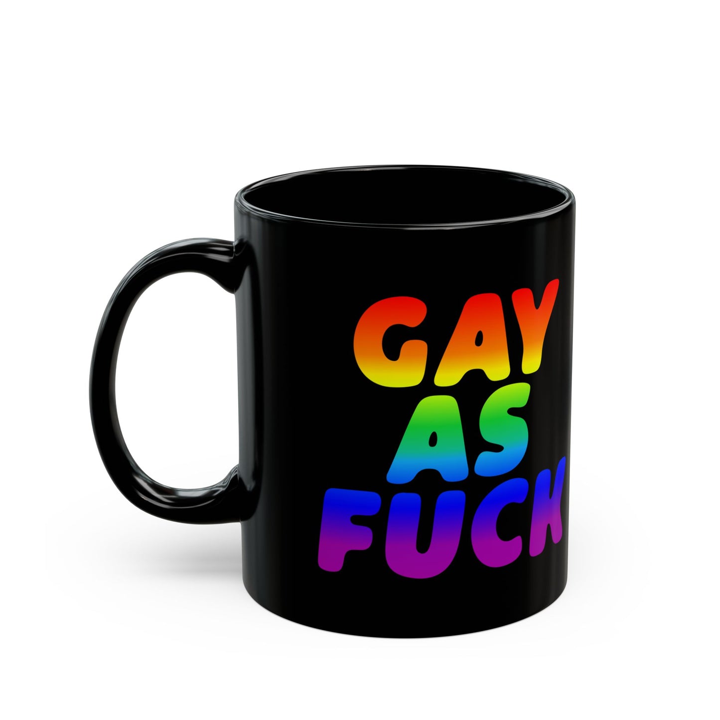 Gay As Fuck Coffee Mug 11oz - LGBTQIA+ Gay Lesbian Pride Month Black Ceramic Mugs, Funny Queer Gay Gifts