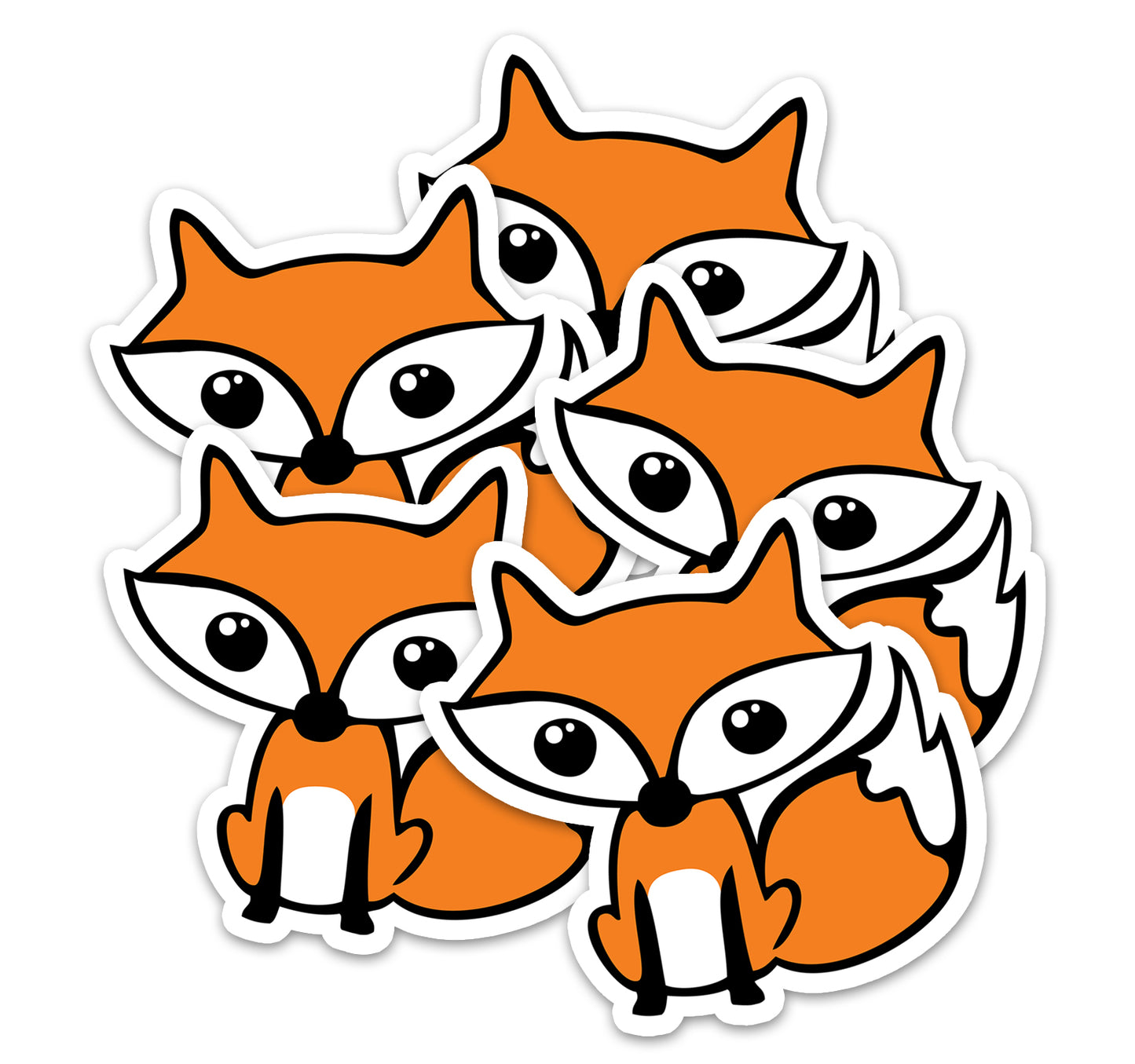 Little Fox Sticker - 3" Cute Foxes Vinyl Waterproof Foxes Decal Stickers Nature Animals Laptop, Water Bottle, Car Stickers 1, 3 & 5 Pack