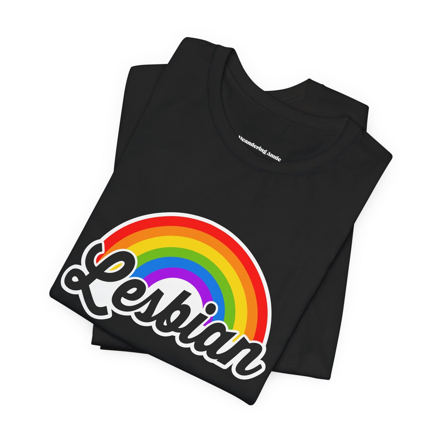 Pride Rainbow Lesbian Tee, LGBTQ+ Apparel, Unisex Graphic Shirt, Pride Month Clothing, Gift for Lesbians, Rainbow Pride Fashion