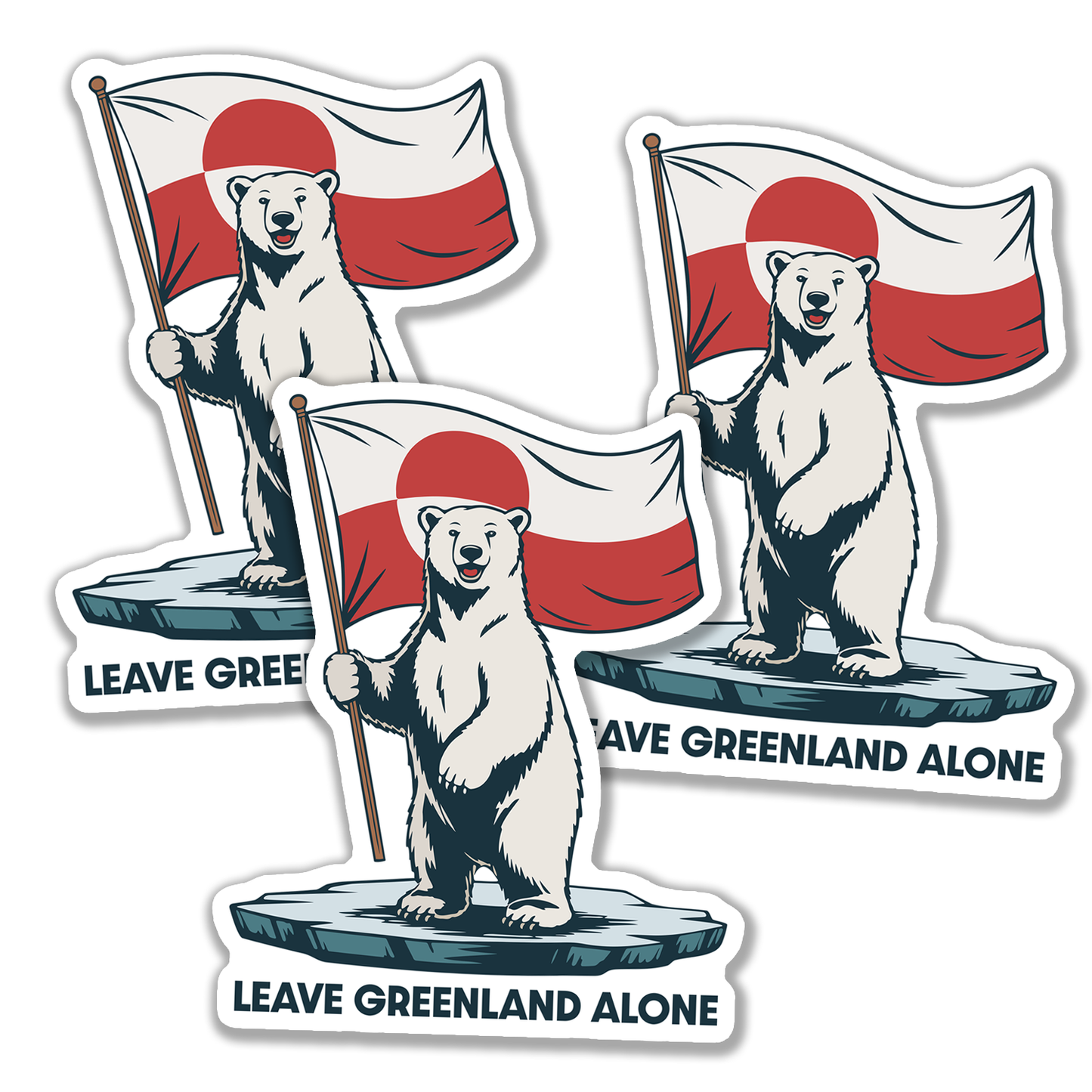 4" Leave Greenland Alone Sticker - Iceberg Polar Bear Vinyl Decal Stickers Waterproof Outdoor Car, Leftist Political Anti-Trump Protest