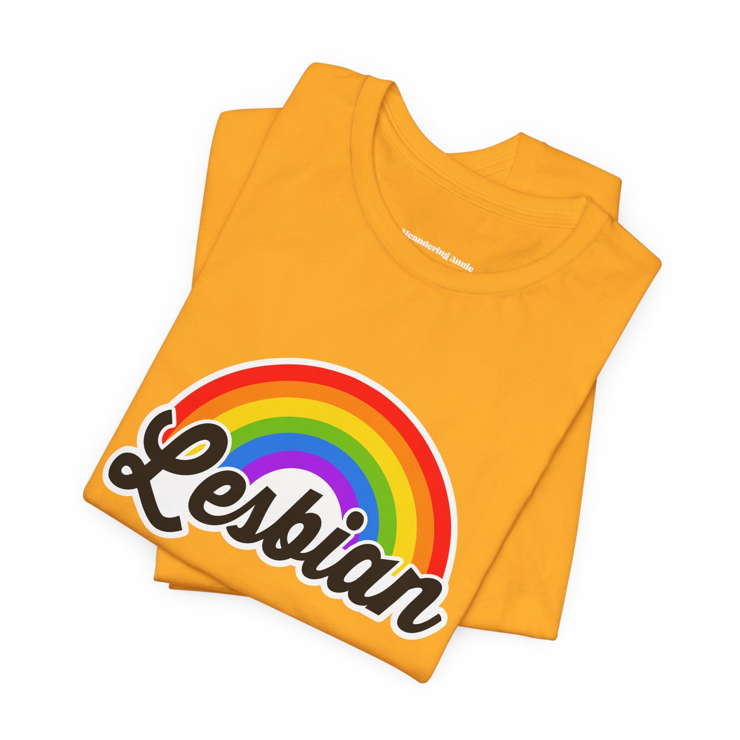 Pride Rainbow Lesbian Tee, LGBTQ+ Apparel, Unisex Graphic Shirt, Pride Month Clothing, Gift for Lesbians, Rainbow Pride Fashion