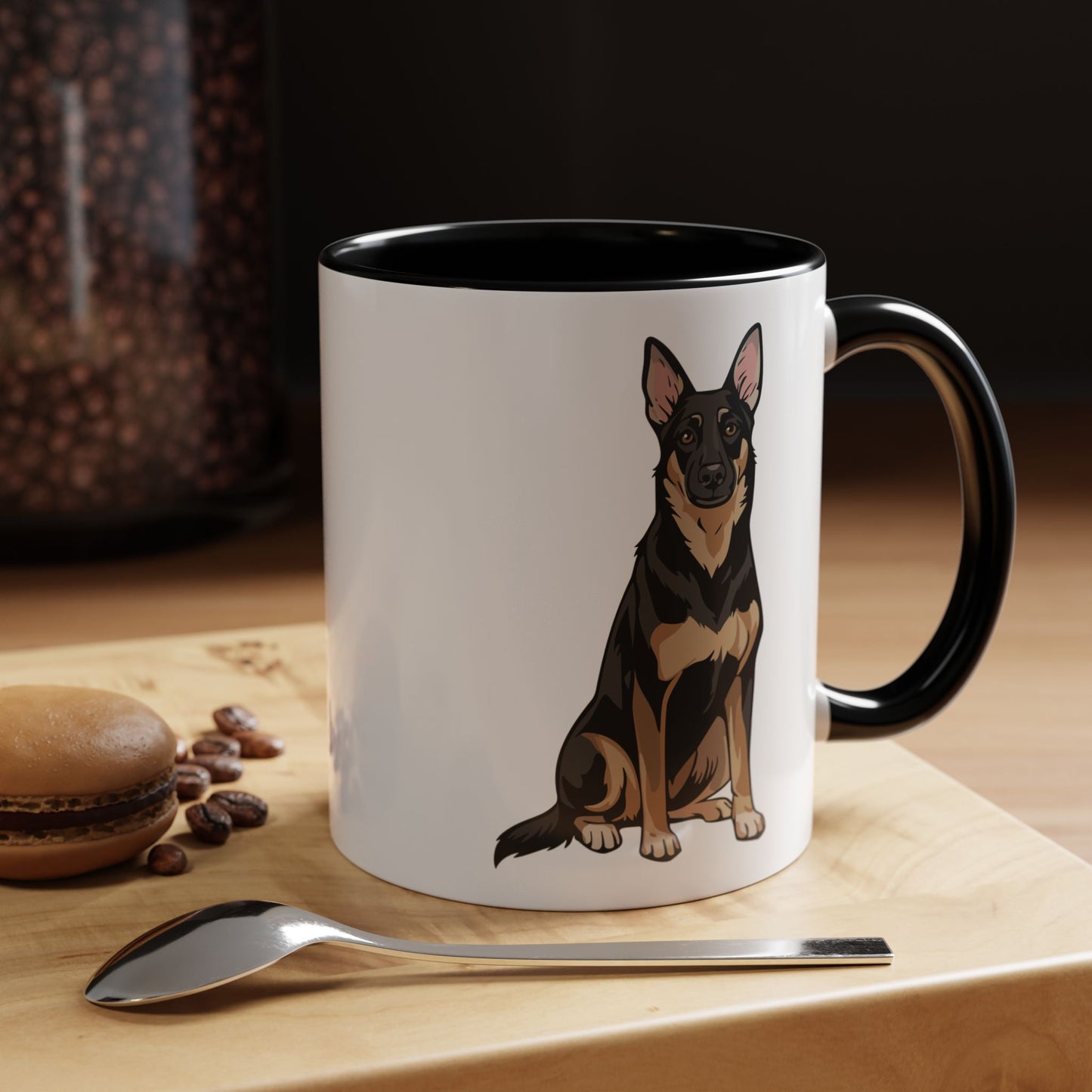 Buddy German Shepherd Dog Accent Coffee Mug, Puppy Dogs Ceramic Mugs 11oz or 15oz, Pet Lover Gift, Dog Breed Tea Cups
