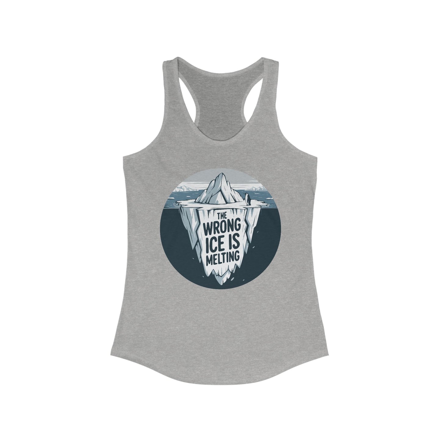 The Wrong ICE is Melting Tank Top, Funny Politics Tee, Leftist Liberal Political Racerback Tops, Abolish ICE, Climate Change Activist