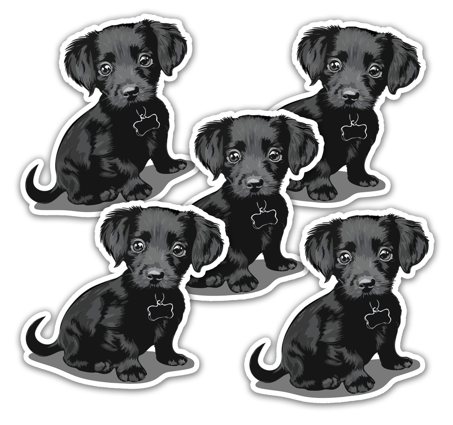 3.5" Black Chiweenie Puppy Dog Sticker - Dachshund Chihuahua Mix Dogs Waterproof Vinyl Decal Stickers Long Coat Chiweenies Puptickers (Copy)