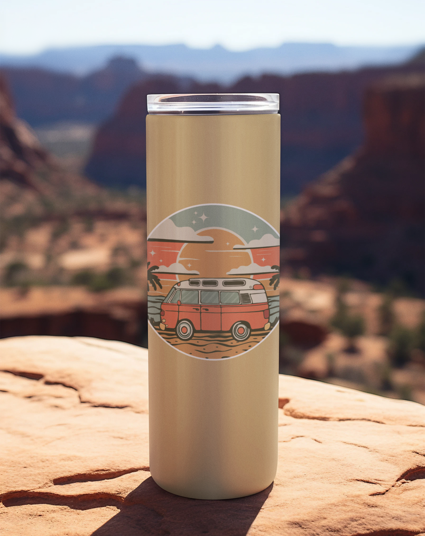 Vanlife Nomad Sticker 4 Pack - 3.5" Camper Van Vinyl Decal Stickers Retro RV Caravan Camping Roadtrip Travel Waterproof Decals Bundle