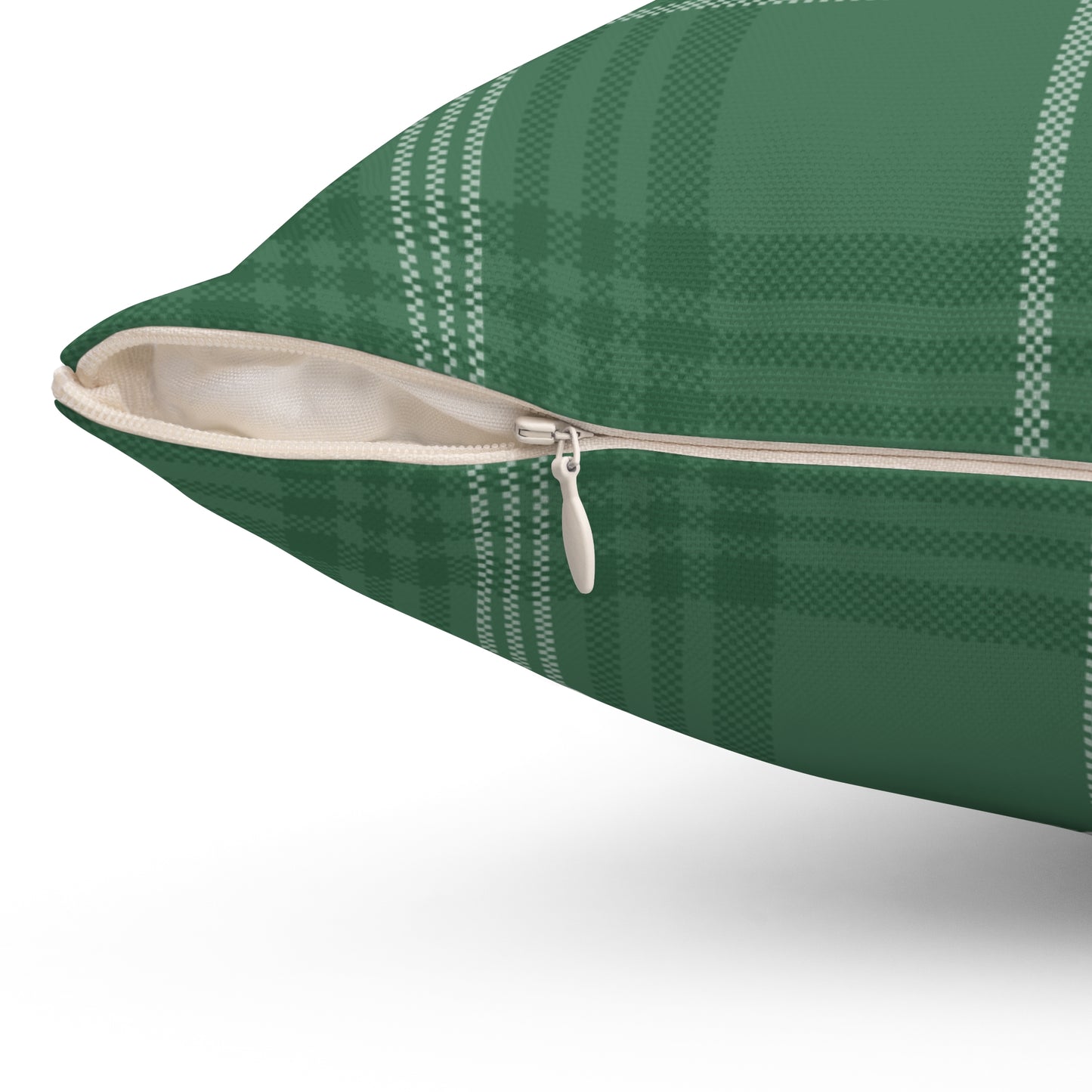 Long Haired Chihuahua Dogs Square Green Plaid Throw Pillow, Pet Owner Home Decor Pillows, Chihuahuas Dog Memorial Gifts