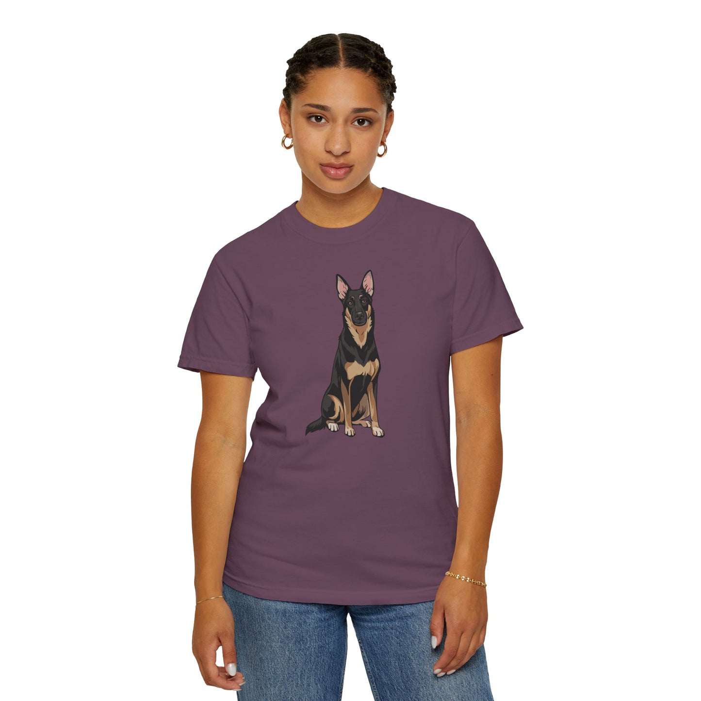 Buddy German Shepherd Dog Unisex T-shirt, Animal Lover Tee, Pet Owner Apparel, Graphic Print Shirt, Puppy Dogs Short Sleeve Top