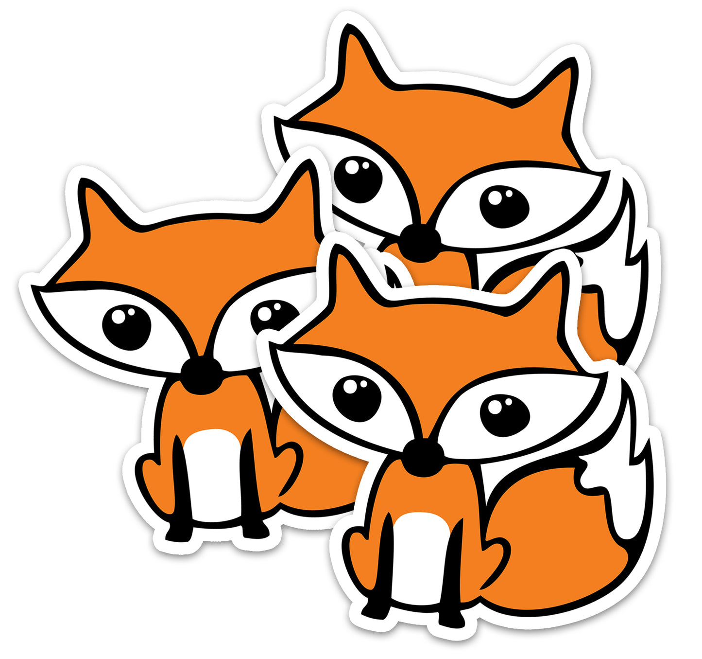 Little Fox Sticker - 3.5" Cute Foxes Vinyl Waterproof Foxes Decal Stickers Nature Animals Laptop, Water Bottle, Car Stickers 1, 3 & 5 Pack
