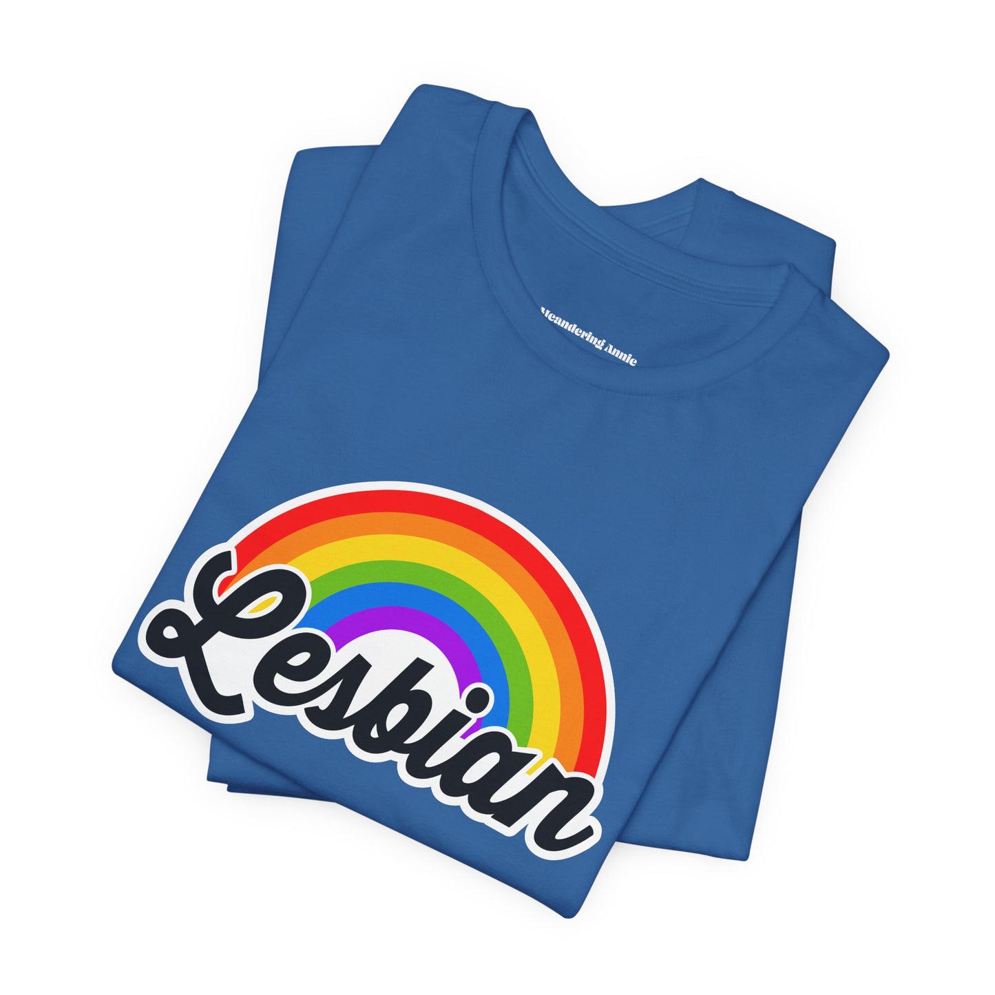 Pride Rainbow Lesbian Tee, LGBTQ+ Apparel, Unisex Graphic Shirt, Pride Month Clothing, Gift for Lesbians, Rainbow Pride Fashion