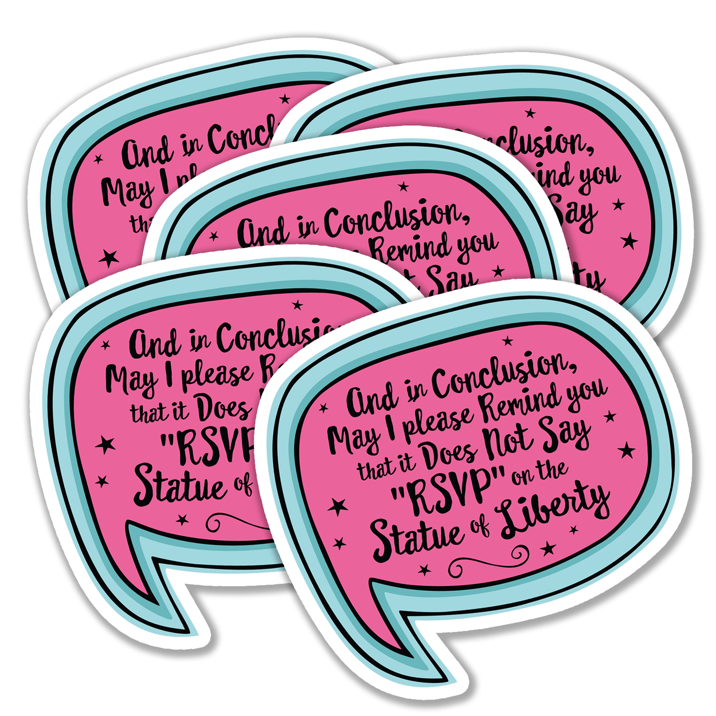 4" It Does Not Say RSVP Statue Of Liberty Sticker - Anti-ICE Protest, Human Rights Vinyl Decal Stickers, Waterproof Leftist Political Decals