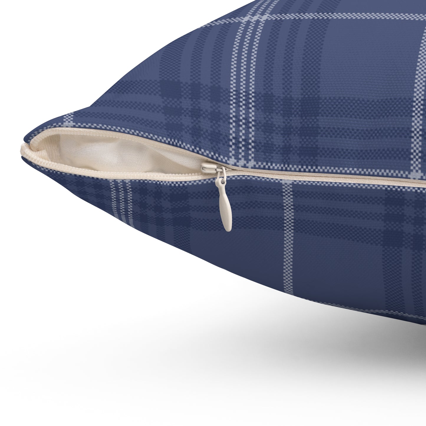 Cavalier King Charles Spaniel Dogs Square Throw Pillow, Pet Owner Home Decor, Blue Plaid Pillows, Dog Memorial Gifts