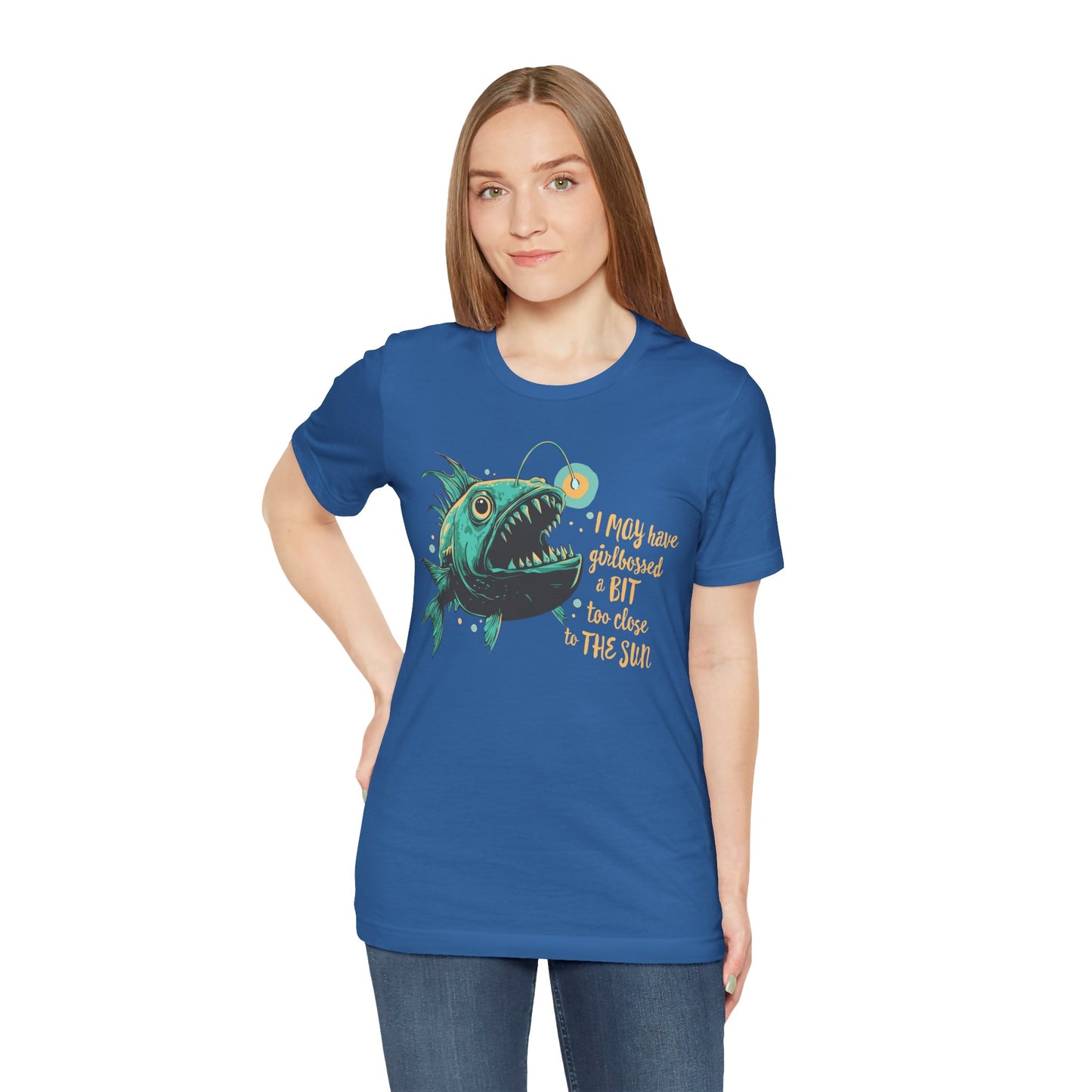 Deep Sea Anglerfish Girlbossed Too Close To The Sun T-shirt, Angler Fish Lure Glow Graphic Tee Ocean Aquatic Creatures