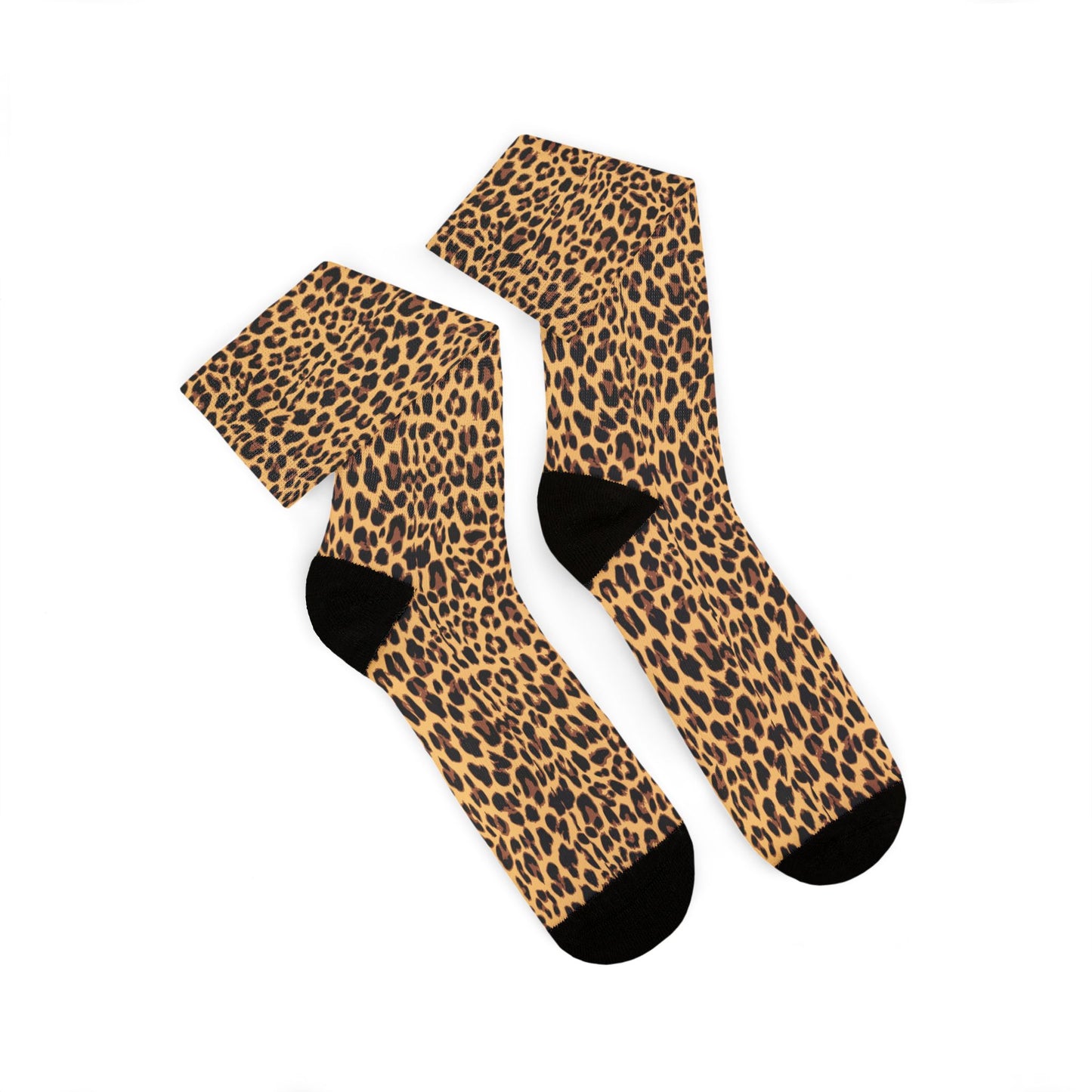 Leopard Print Socks - Womens Cheetah Animal Print Socks - Small, Medium, Large Soft Socks, Ladies Novelty Footwear