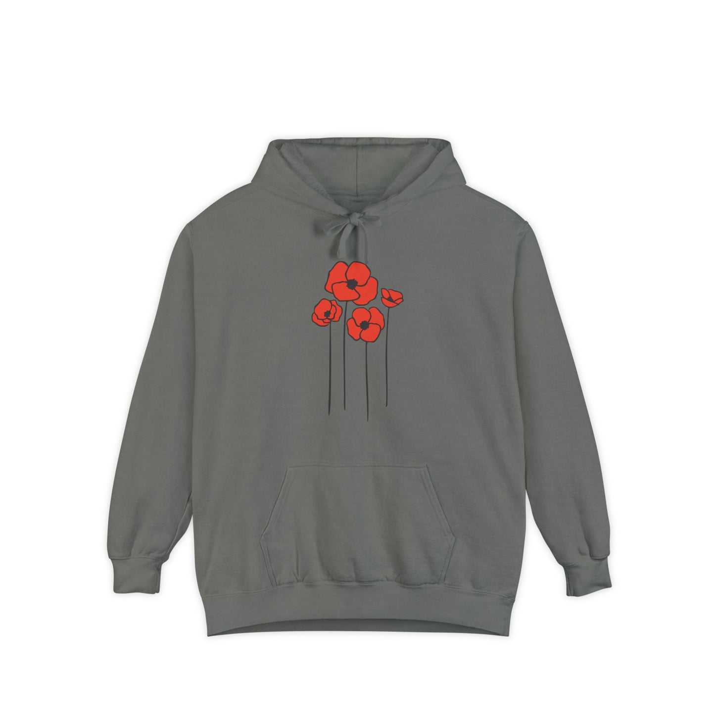 Red Poppy Flowers Hoodie, Floral Poppies Pullover Hooded Sweatshirt, Gift for Nature Lovers, Perfect Hoodies for Fall and Spring