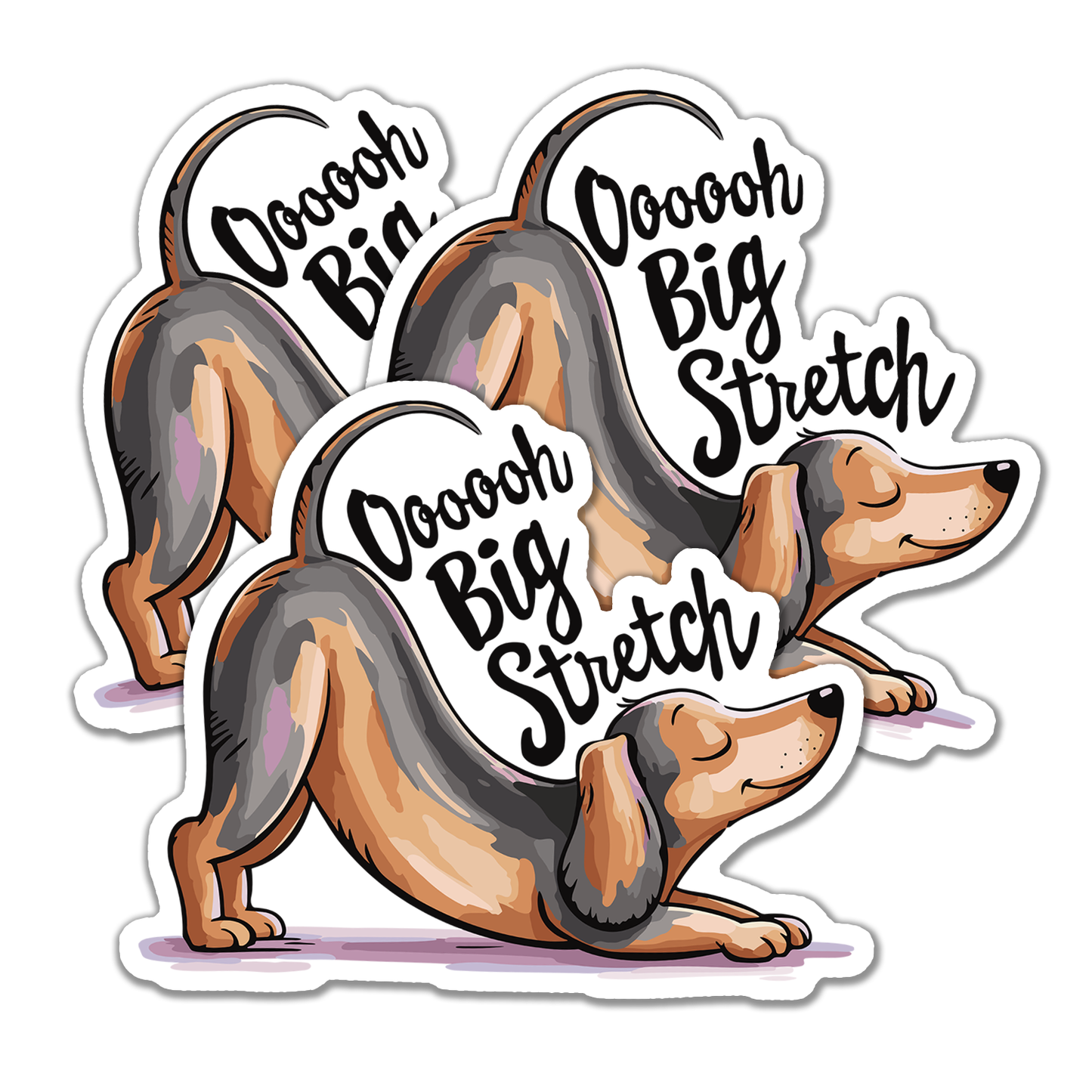 3" Big Stretch Dachshund Sticker - Funny Downward Dog Yoga Wiener Dogs Waterproof Vinyl Decal Stickers