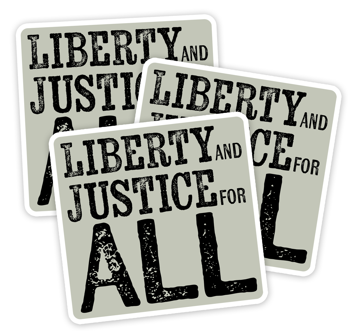 Liberty And Justice For All Vinyl Sticker 3" - Political Vinyl Decal Stickers Waterproof Decals, Human Rights, Social Justice, Protest