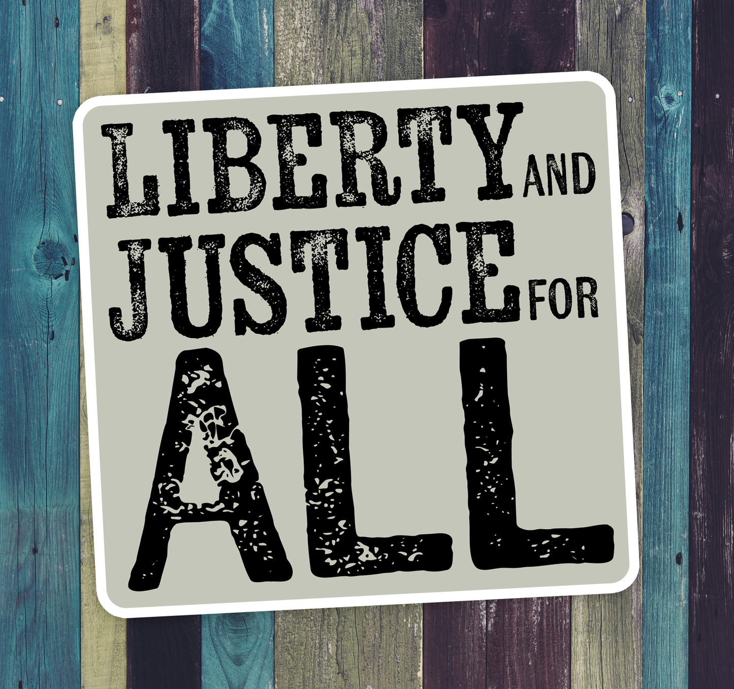 Liberty And Justice For All Vinyl Sticker 3" - Political Vinyl Decal Stickers Waterproof Decals, Human Rights, Social Justice, Protest