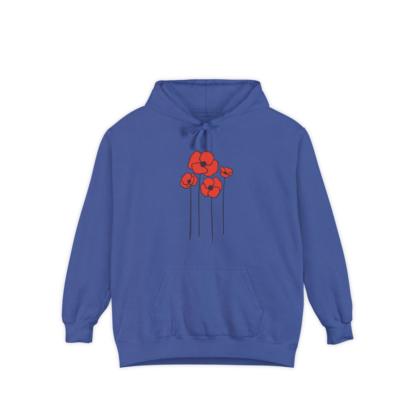 Red Poppy Flowers Hoodie, Floral Poppies Pullover Hooded Sweatshirt, Gift for Nature Lovers, Perfect Hoodies for Fall and Spring