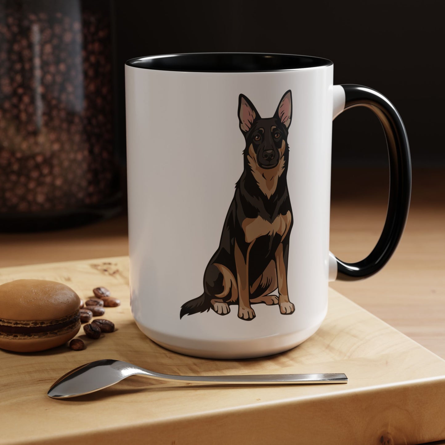 Buddy German Shepherd Dog Accent Coffee Mug, Puppy Dogs Ceramic Mugs 11oz or 15oz, Pet Lover Gift, Dog Breed Tea Cups